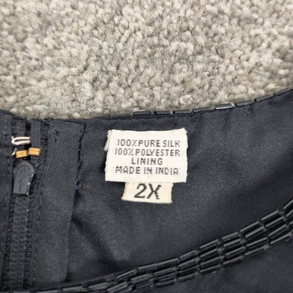 Scala Vintage-Inspired Silk-Blend Evening Dress - 2X - Embroidered Elegance - Picture 11 of 16